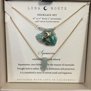 Luna Norte Necklace Set 14kt Gold Plated Brass brand new in box